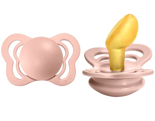 Image of BIBS Pacifiers - Couture Collection | BPA-Free Baby Pacifier | Made in Denmark | Set of 2 Blush Color Premium Soothers | Size 0-6 Months