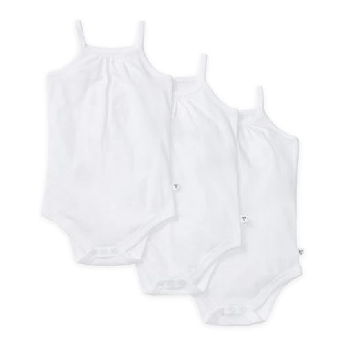 Burt's Bees Baby Unisex Baby 3-Pack Camisole Bodysuits 100% Organic Cotton Infant Gender Neutral One...