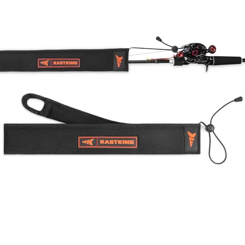 KastKing MeshGuard Rod Socks, Thick Padded Mesh Fishing Rod Covers, Durable & Breathable Fishing Pole Covers with Hanging Loop and Adjustable Lanyard, Fits Casting, Spinning, and Fly Rods