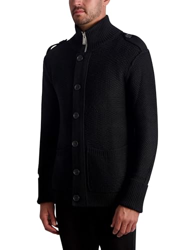 KARL LAGERFELD mens Long Sleeve Wool Blend Cardigan2