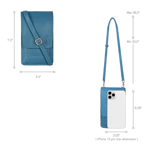 Image of Oak Leathers Small Crossbody Bag For Women - Mini Cell Phone Purse - Crossover Wallet Bag With Adjustable Shoulder Strap