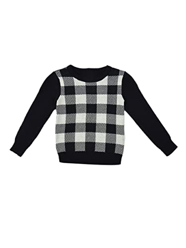 Charter Club Boys Buffalo Check Family Sweater (S, Vanilla Black Combo)