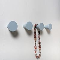 nidoshu Blue Coat Hooks Wall Mounted – Set of 4 – Rounded Edges, Secure for Children – Fresh & Relaxed to Inspire Calm in Kids