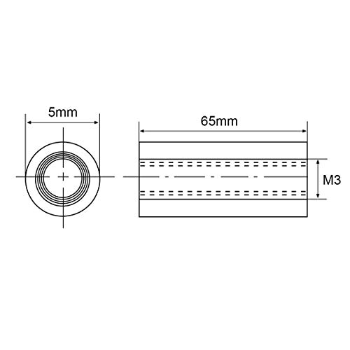 Colonnette alu M3 x 65mm usinée CNC uxcell pour cellule de quadricoptère - 3