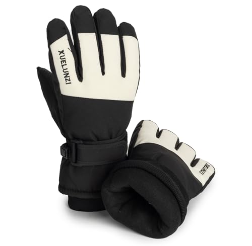 Image of Kids Ski Gloves Winter Warm Glove Outdoor Thermal Snow Finger Mittens for Boys Girls 5-10 Years
