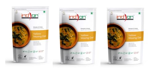 Image of Indian Kitchen Food Instant Yellow Moong Dal - Freeze Dried, Gluten-Free, Ready-to-Eat Indian Vegan Meal - Pack of 3