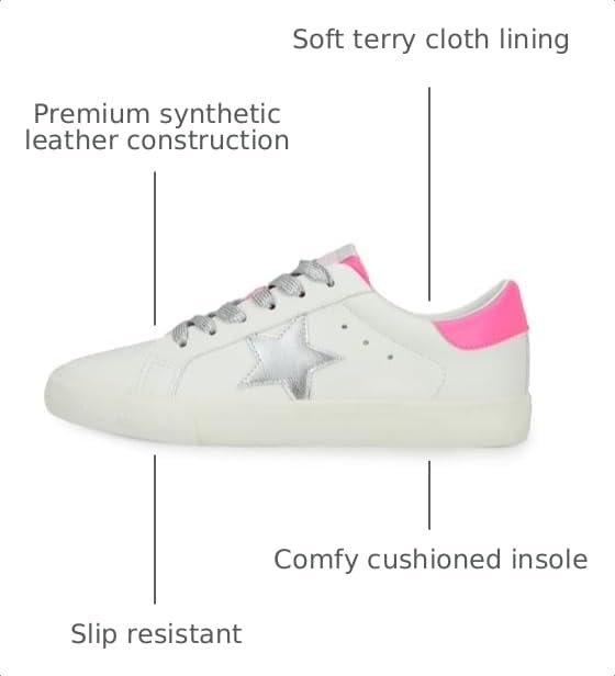 Image of VINTAGE HAVANA Grande Women's Fashion Sneakers | Star Tennis Shoes Womens | Low Top Slip On | Walking Comfortable Casual