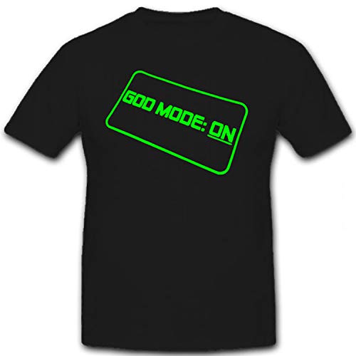 T-shirt Gamer GOD Mode ON Noir : Vêtement de jeu de tir grande taille 5XL