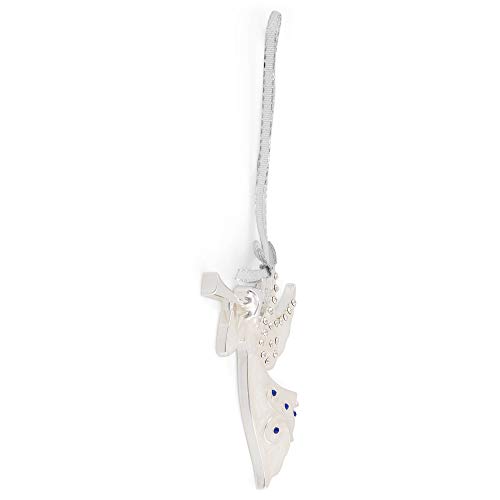 Roman September Birthstone White Trumpet Angel 3 X 2 Zinc Alloy Decorative Hanging Tree Christmas Ornament #TOP2