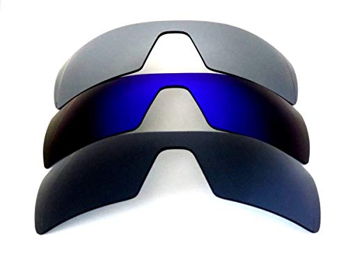 Galaxy Replacement Lenses for Oakley Oil Rig Black&Blue&Titanium Color Polarized 3 Pairs