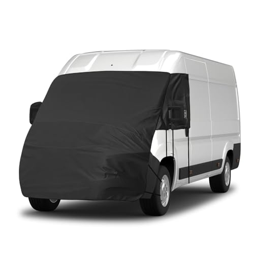 Opaltool Copertura Parabrezza Camper per FIAT Ducato/Peugeot Boxer/Citroen Relay X250/290 2006-2024, 420D Telo Copri Parabrezza Camper con 10 Bande e Magneti per Protezione da Ghiaccio, Neve e Sole