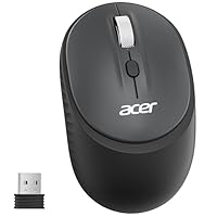 acer Bluetooth Maus Kabellos, 1600 DPI Dual-Mode Funkmaus (Bluetooth + 2.4G), Tragbare Wireless Mouse für 3 Geräte, Leises Klicken Maus Laptop Kompatibel mit Windows, macOS, Android y iOS - Schwarz