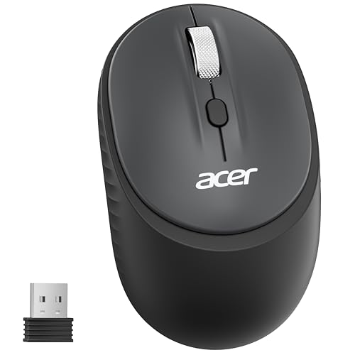 acer Bluetooth Maus Kabellos, 1600 DPI Dual-Mode Funkmaus (Bluetooth + 2.4G), Tragbare Wireless Mouse für 3 Geräte, Leises Klicken Maus Laptop Kompatibel mit Windows, macOS, Android y iOS - Schwarz acer Bluetooth Maus Kabellos, 1600 DPI Dual-Mode Funkmaus (Bluetooth + 2.4G), Tragbare Wireless Mouse für 3 Geräte, Leises Klicken Maus Laptop Kompatibel mit Windows, macOS, Android y iOS - Schwarz