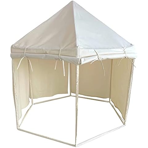 Wonder Space Large Minimal Indian Playhouse Kids Play Tent - Sturdy Durable Wooden Natural Cotton Canvas Indoor Outdoor Teepee Play House - Neutral Beige Color for Children Boys & Girls Cover