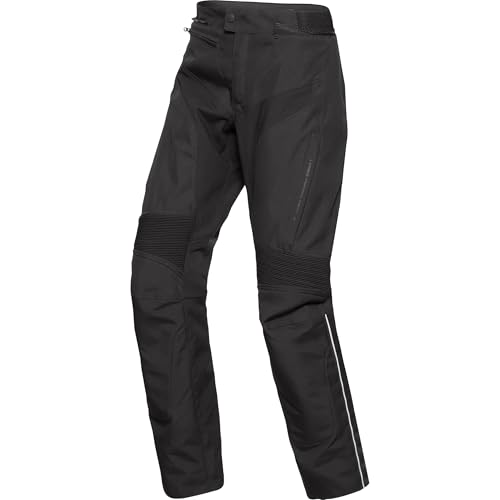 FLM Traction Damen Textilhose Wasserdichte Motorradhose mit Protektoren, Belüftungssystem schwarz L