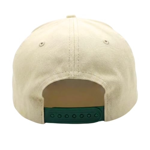 Image of Cotton Cap for Men & Women | Flat Visor Snapback | Unisex Cream