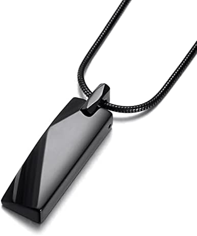 vicima Tungsten Steel Bar Pendant Necklace for Men Tungsten Neckl...
