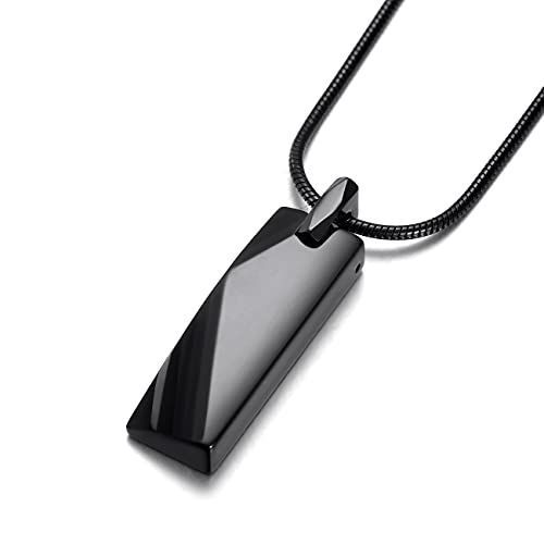 Tungsten Steel Bar Pendant Necklace for Men Tungsten Necklace 24 Inch Snake Chain