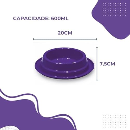 Kit 2 Comedouro Bebedouro Anti-Formiga para Cachorro e Gato - Prático e Higiênico (ROXO, 600 ML)