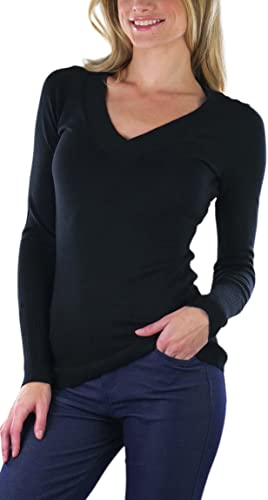 Image of ToBeInStyle Women's Classic Long Sleeve V-Neck Pullover Sweater