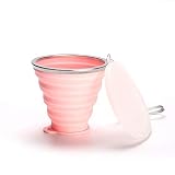 250 ml sport tour tazza d'acqua tazza da viaggio in silicone pieghevole tazza di caffè a scomparsa telescopica all'aperto tazza da tè pieghevole, rosa, 250 ml