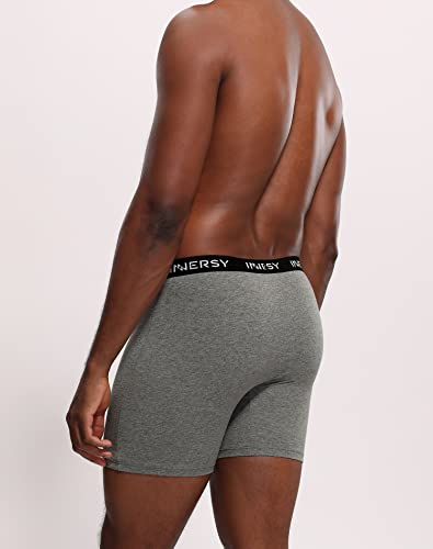 INNERSY Mens Boxers Shorts Multipack Cotton Underpants with Fly Anti Chafing Underwear Trunks Pack of 4