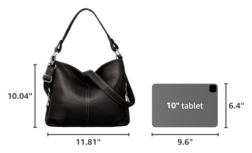 Image of YALUXE Women's Real Leather Shoulder Bags Hobo Handbag Purse Crossbody Bag