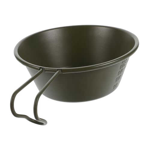 POPETPOP Stainless Steel Salad Bowl Handle Portable Camping Bowl for Outdoor for Rice Picnic Hiking