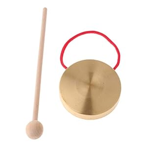 perfeclan Metalen handgong met stick hand muziek percussie bekken ritm beat speelgoed