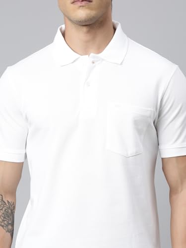 Image of Chennis Men Solid Polo Neck Pure Cotton T-Shirt