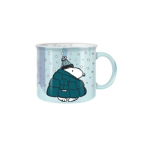 Silver Buffalo Peanuts Snoopy Pearlescent Ceramic Camper Mug, 20oz