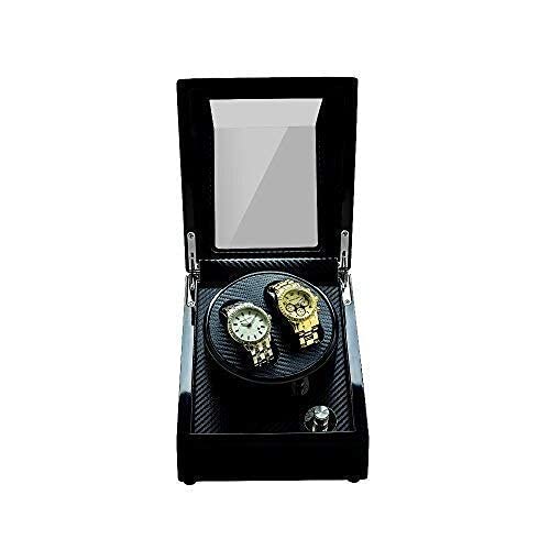 Caja giratoria para relojes automáticos estuche organizador negro 4