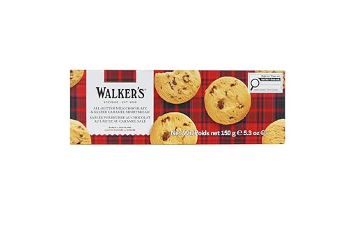 Walker's Shortbread Salted Caramel & Milk Chocolate Chunk Cookies, Pure Butter Shortbread Cookies, 5.3 Ounces