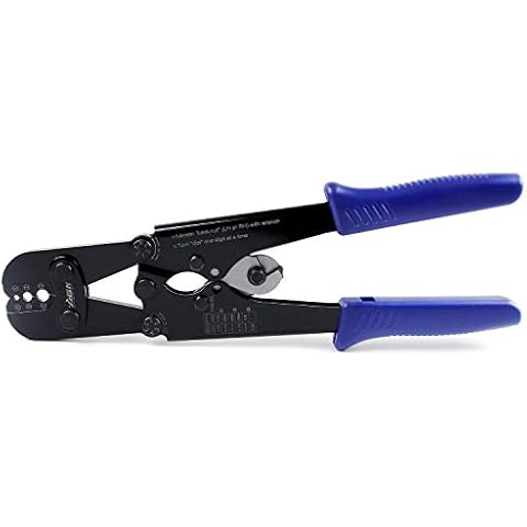 Wire Rope Crimping Tool,Zhushan Wire Rope Crimper and Cutter,Fish Crimper for Aluminum Oval Sleeves,Crimp Ferrules,Crimping Loop Sleeve from 1/16 Inches to 1/8 Inches Cover