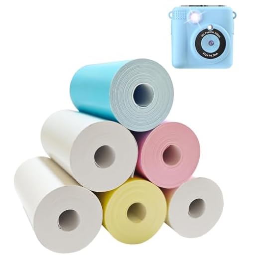 JOYTRIP Kids Instant Print Camera Paper 6 roll，Printer Paper, HD Printing Thermal Print Paper Set,Compatible with Most Kids' Instant Cameras,Mixed Pack (Colored and White)