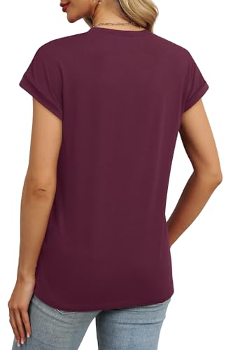 Image of Alaroo Womens Summer Tops Short Sleeve Shirts Crew Neck Cute Trendy Tunic Blouses (S-3XL)
