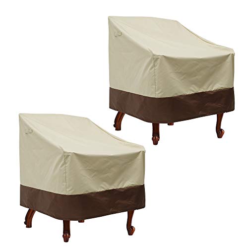 BullStar 2 Pack Patio Lounge Chair Cover Waterproof Outdoor Deep Seat Cover Club High-Back Chair Protector 32 Inch LX34 Inch WX36 Inch H