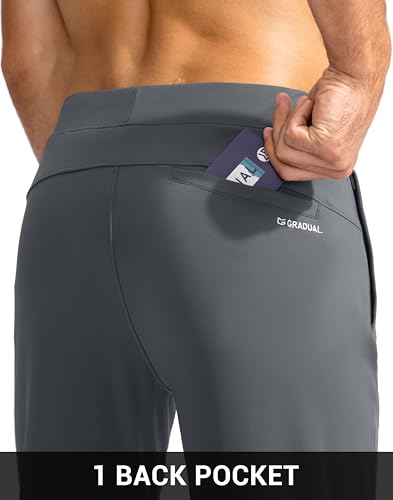 Image of G Gradual Men's Golf Joggers Pants with Zipper Pockets Stretch Sweatpants Slim Fit Track Pants Joggers for Men Work Running