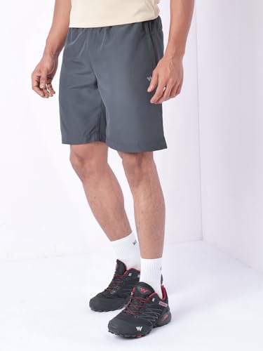 Image of Wildcraft Men's Solid Regular Fit Shorts| Mid Waist with Adjustable Drawcord