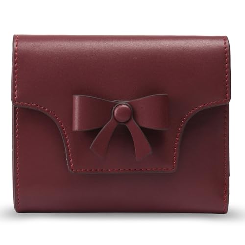 Small Wallet for Women Cute Bifold RFID Blocking Credit Card Holder Ladies Leather Wallets with Zipper Coin Pocket