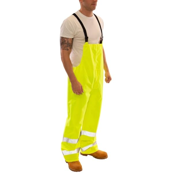 Image of Tingley Vision Overall - Fluorescent Yellow Green - Snap Fly Front - Silver Reflective Tape