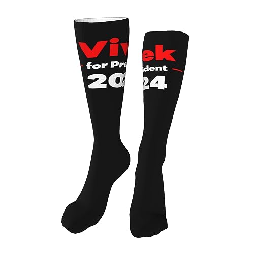Vivek Ramaswamy For President 2024 Knee High Socks For Women Long Tube Socks Athletic Compression Socks Unisex High Socks Girls