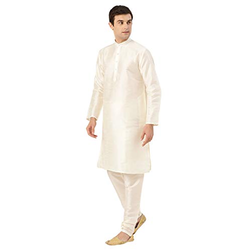 Image of Sojanya (Since 1958 Men'S Silk Blend Kurta Pyjama & Nehru Jacket Combo