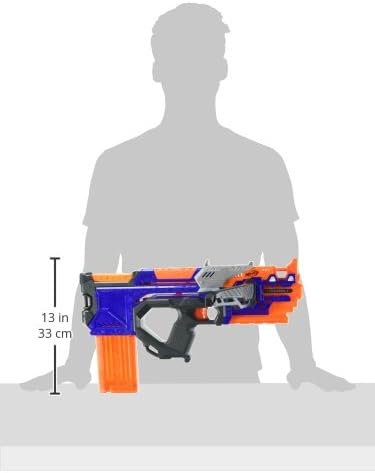 Diagram showing the dimensions of the Nerf Cross Bolt Blaster.
