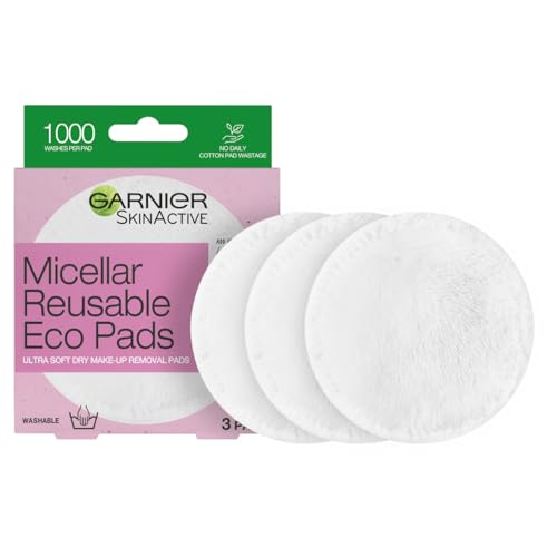 Desmaquillantes, Beauty GARNIER Skin Active Ecopads Discos Desmaquillantes Reutilizables de Microfibra 3 Pads