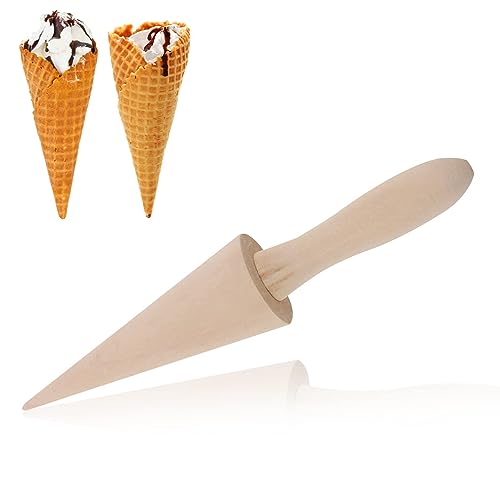 Waffle de Conos de Helado Molde, Molde de Cono de Madera, Molde de Crema de Pastelería Rollo,...