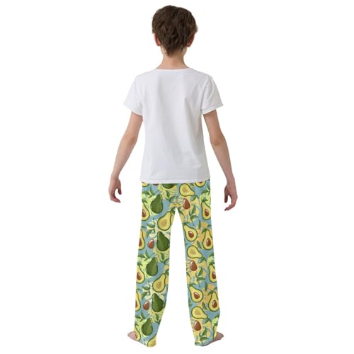 Mexico Avocado Palm Leaf Boys Long Pants Soft Trousers Elastic Waist Kids Lounge Bottoms with Pockets S-XL3