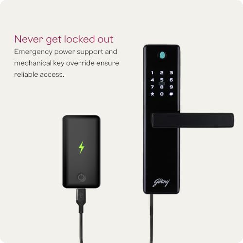 Image of Godrej 'New Launch' Smart Lock | Neo Advantage | 4 in 1 Main Door Digital Lock | 4 Access Modes | Fingerprint, RFID, PIN, Mechanical Key |for Home & Offices | Black | 3Yrs Warranty Free Installation*