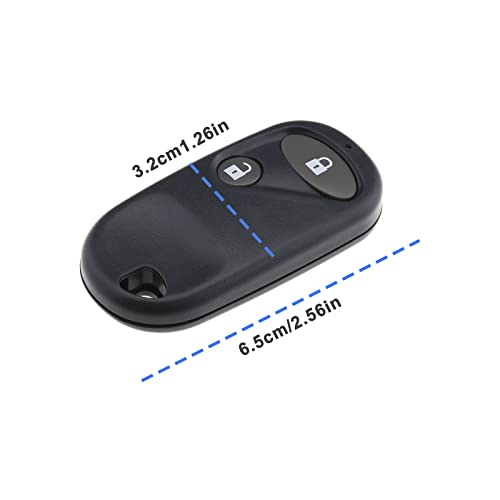 EMSea 2Pcs Remote Key Shell Replacement Compatible with Honda Civic CRV Accord Jazz etc 2 Button Remote Key Fob Case ABS Grey - Image 3