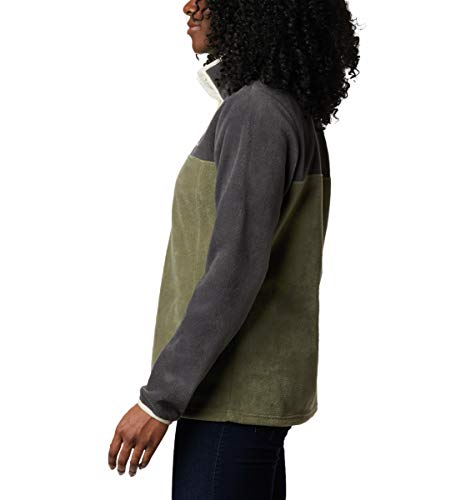 Image of Columbia Womens Benton Springs Half Snap II Pull Over Fleece Jacket, Dark Stone /Canoe /Vintage Blue, 3X
